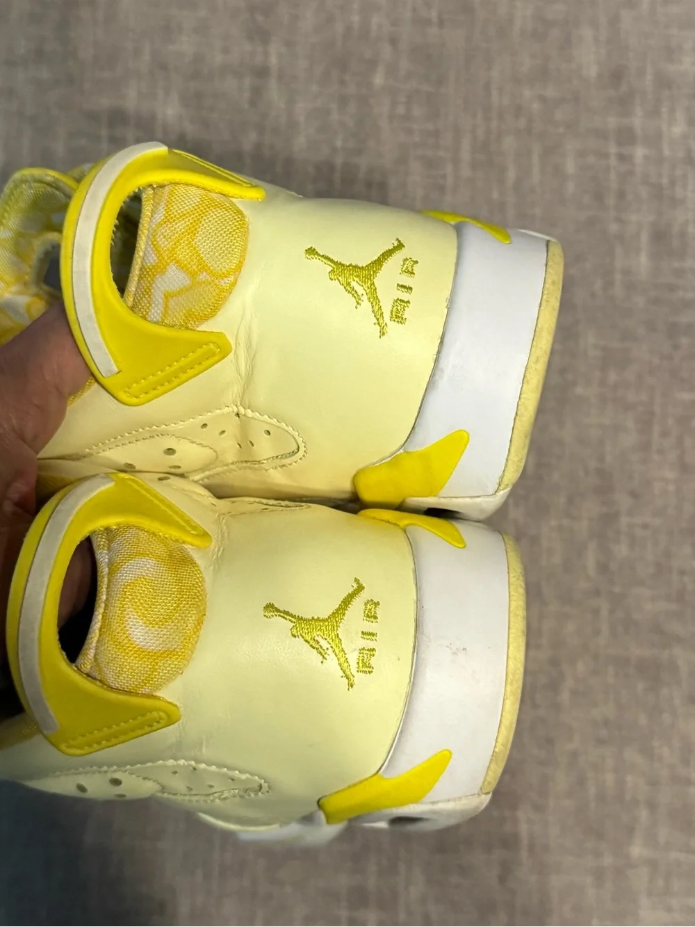 Jordan Kids' Yellow and Cream High-Top Sneakers